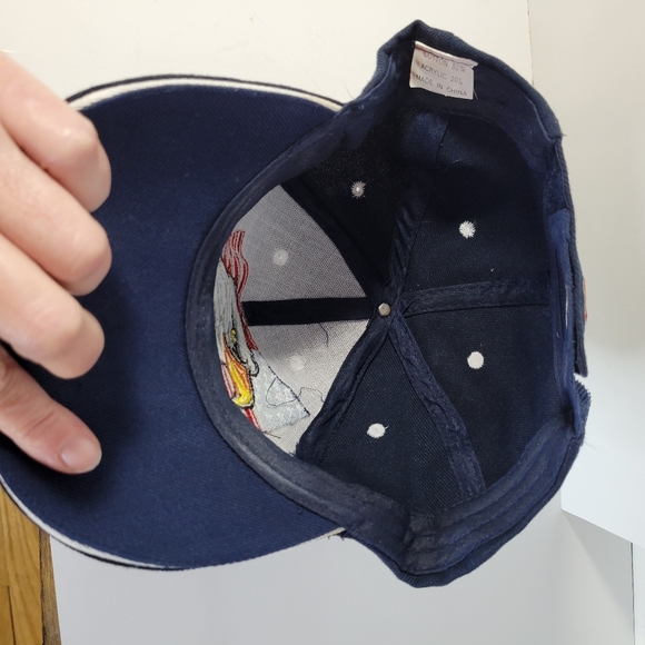 Mens Eagle American flag Navy Blue Baseball Cap Hook and Loop Adjustable Back - Picture 9 of 10